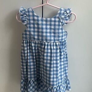 Lily Blue and White Ruffled Tiered Sundress